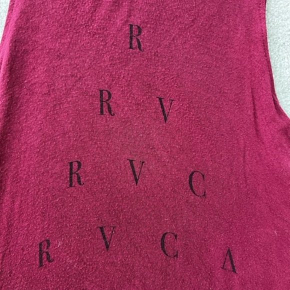 Women's RVCA Soft Stretchy Red Tank Top - Picture 2 of 3
